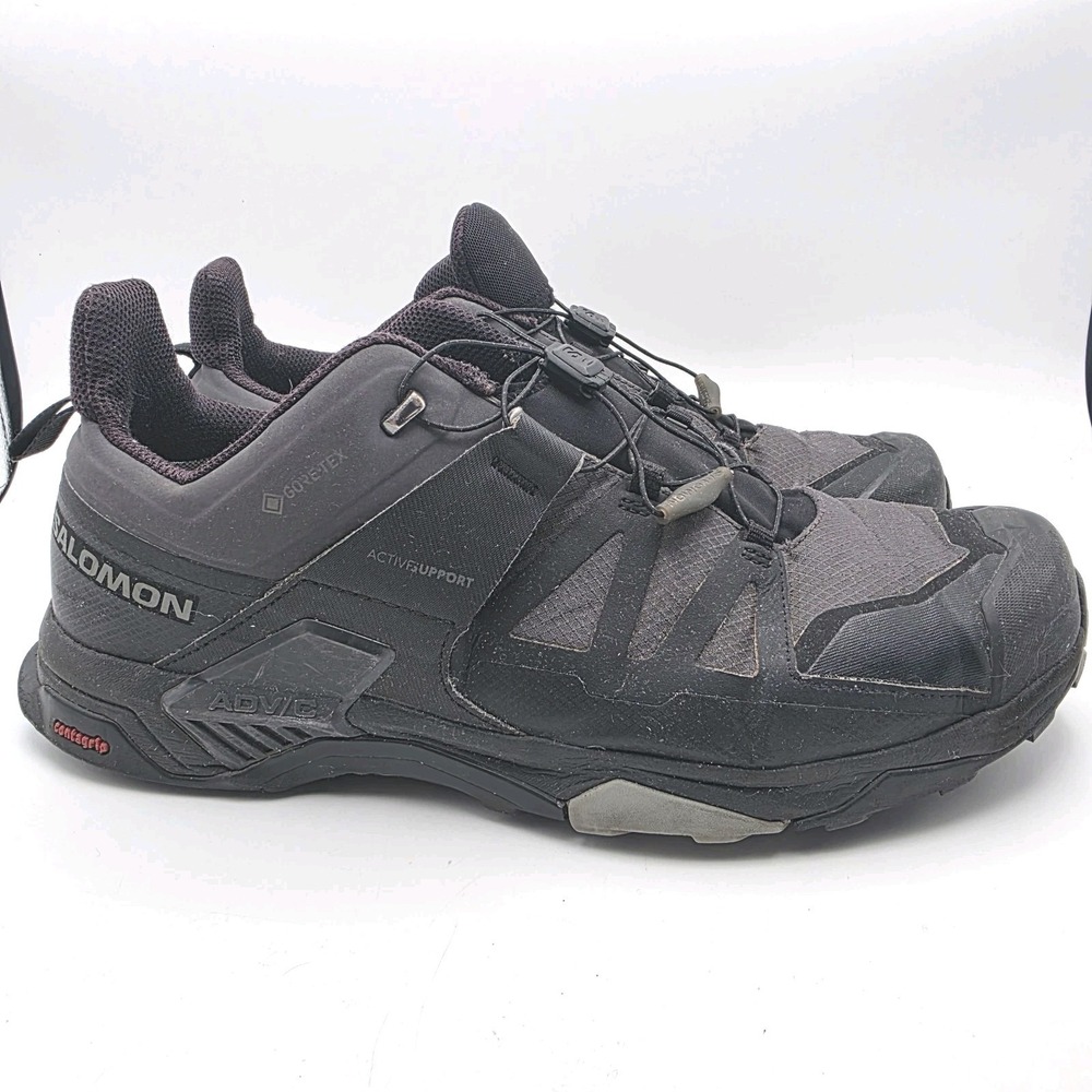 Salomon‎ X Ultra 04 GTX Men's 12.5 Black Magnet Gore-Tex Trail Shoes NO INSOLES